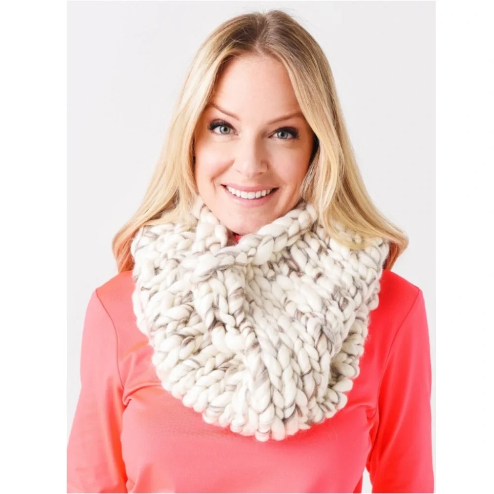 MISCHA LAMPERT LARGE SNOOD WHITE/MARBLE